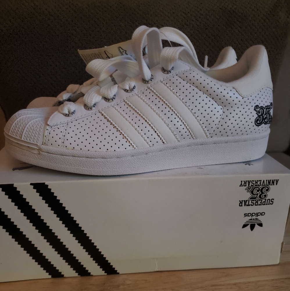 Adidas superstar 35th anniversary white perforated